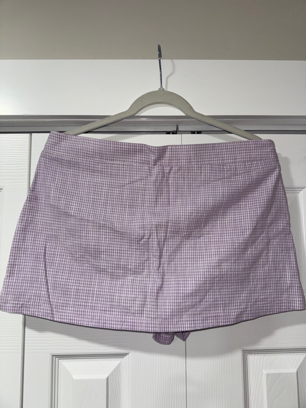 FREE PEOPLE Lilac Gingham Mini Skort
